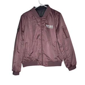 NASA Collection Pink Grey Bomber Jacket Reversible Satin Flight Suit Astronaut